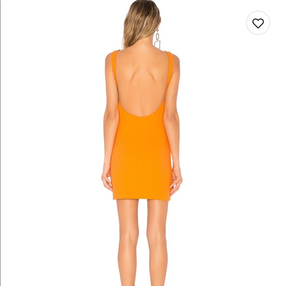 Superdown Orange Ribbed stretchy mini dress sz Medium - Picture 3 of 4